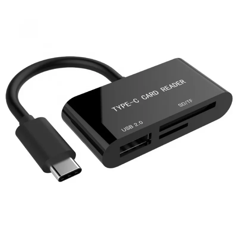 Card reader USB-C SDXC/combo/juodas