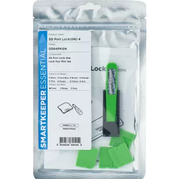 SmartKeeper SD04PKGN 4 vienetų SD prievadų blokatoriai su 1 užraktu Mini žalia SLSART-0138