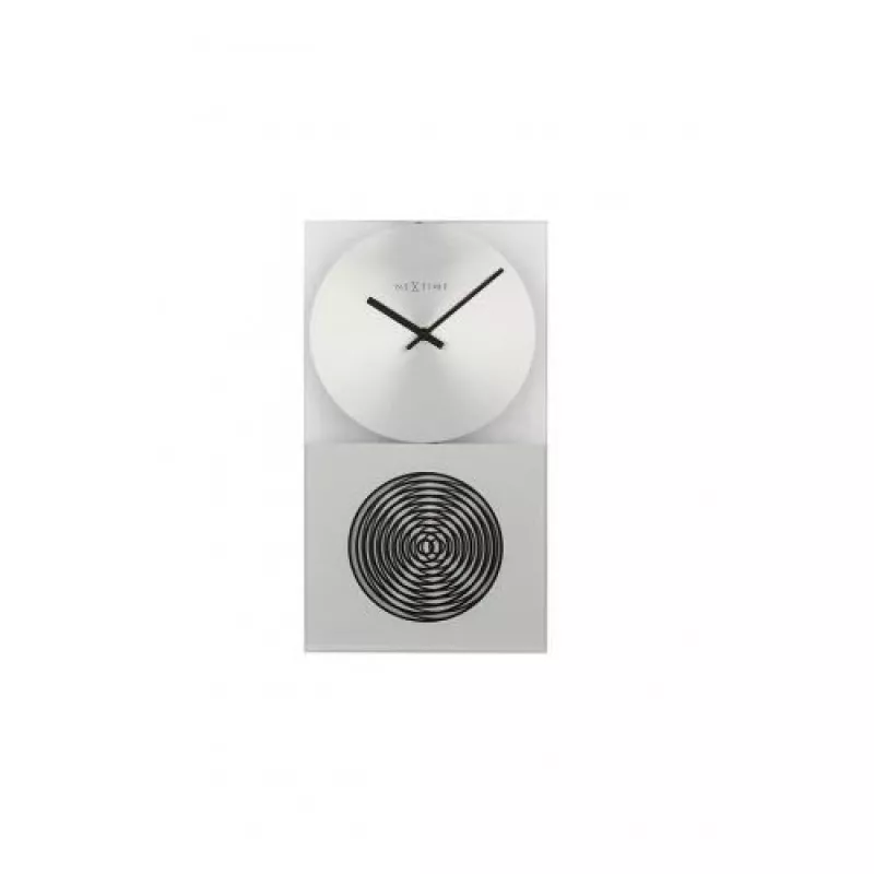 NeXtime klok 3028 OP sieninis laikrodis, 16x30,2 cm, stiklas, sidabrinis