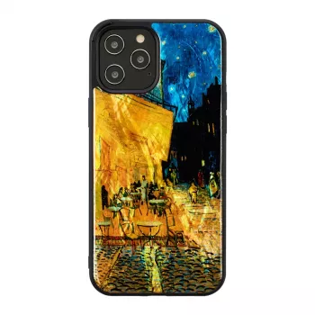 Apsauginis dėklas iKins, skirtas Apple iPhone 12 Pro Max, juodos spalvos Cafe Terrace