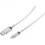 USB kabelis S/CONN 14-12001 USB 2.0 1 m USB A USB C sidabrinis