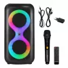 Nešiojamas muzikos centras MANTA SPK0401B100 Bluetooth garsiakalbis, 100 W didžiausia galia, FM radijas, karaokė, įmontuota baterija, X-BASS