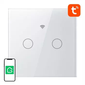 Liečiamas belaidis WiFi šviesos jungiklis Gosund SLS2 (modelis SW12) – dviejų kanalų, su neutraliu arba be neutralaus laido montavimu