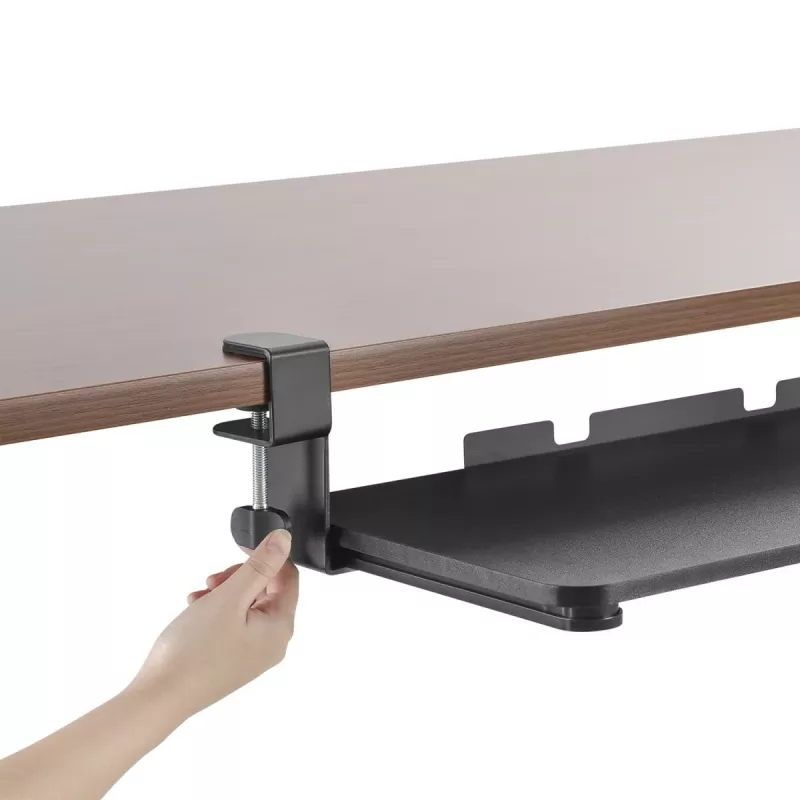 Maclean MC-839 klaviatūros ir pelės stalčius po stalu | Paslankus laikiklis klaviatūrai ir pelei | Ergonomiškas sprendimas darbo vietai