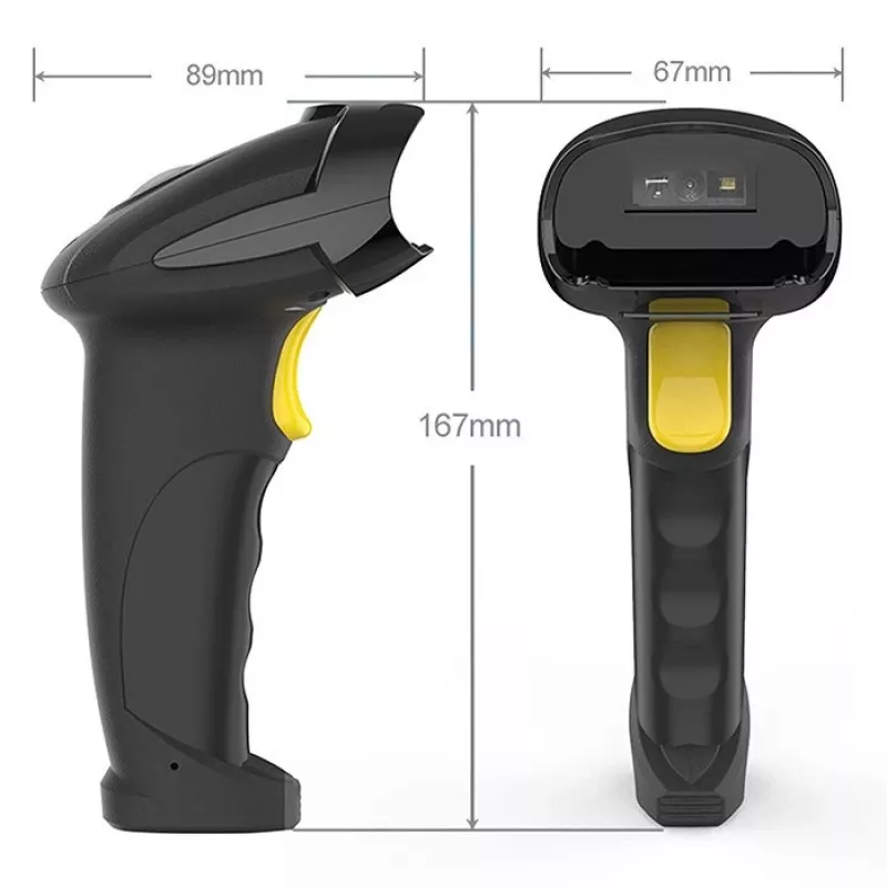 Belaidis brūkšninių kodų skaitytuvas QOLTEC 50856 – 1D ir 2D, USB, ABS korpusas, 170×62×100 mm, 203 g