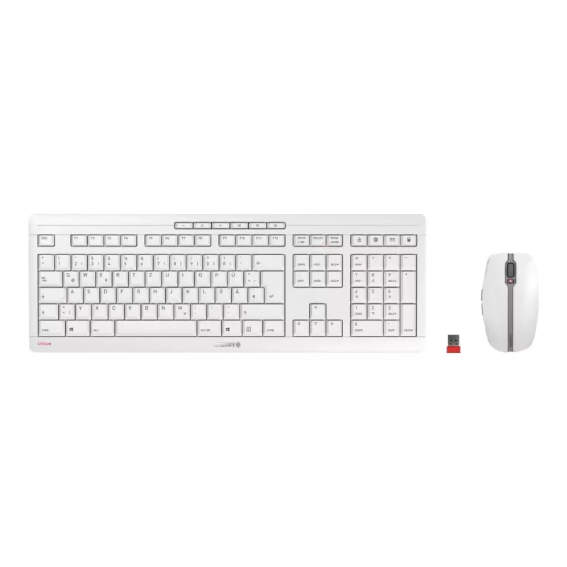 CHERRY Stream Desktop belaidis klaviatūros ir pelės rinkinys, RF Wireless, QWERTZ, baltas