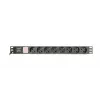 Maitinimo paskirstymo blokas GEMBIRD EG-PDU-014 — 8× F tipo lizdai, 16 A, 3 m laidas, 1U stovas, 3680 W, juodas