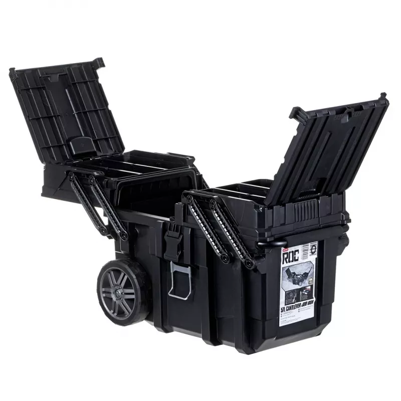 Dėžė įrankiams KETER CANTILEVER Job Box (17203037/238270) ant ratukų Juoda