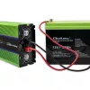 Qoltec Monolith įtampos keitiklis | Baterijos įkrovimas | UPS | 2000W | 4000W | 12V į 230V | Grynas sinusas | LCD juodas-žalias