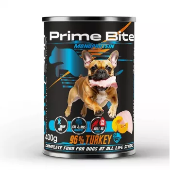 PRIME BITE Monoprotein Turkey with pumpkin - šlapias šunų ėdalas - 400g