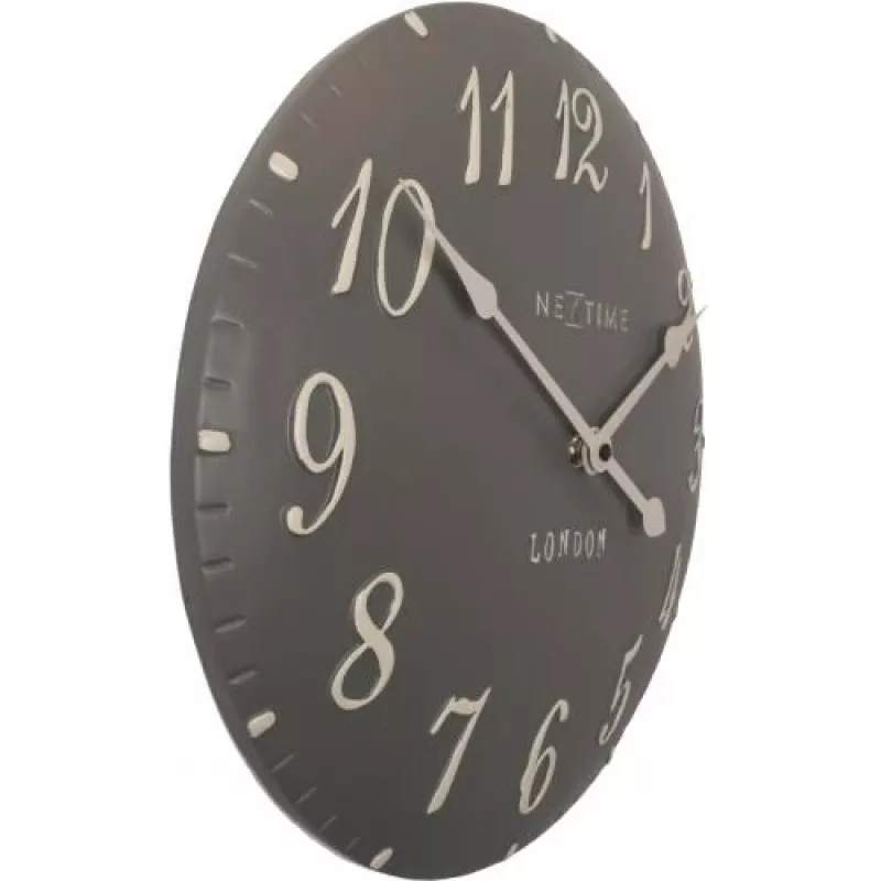 NeXtime klok 3084gs London Arabic, Ø34.5 cm, sieninis, pilka/balta