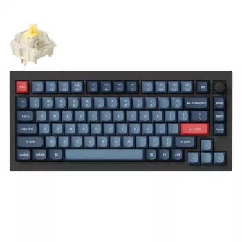 Keychron V1 Max belaidė mechaninė klaviatūra Universal USB RF Bluetooth Juoda Pilka 75%