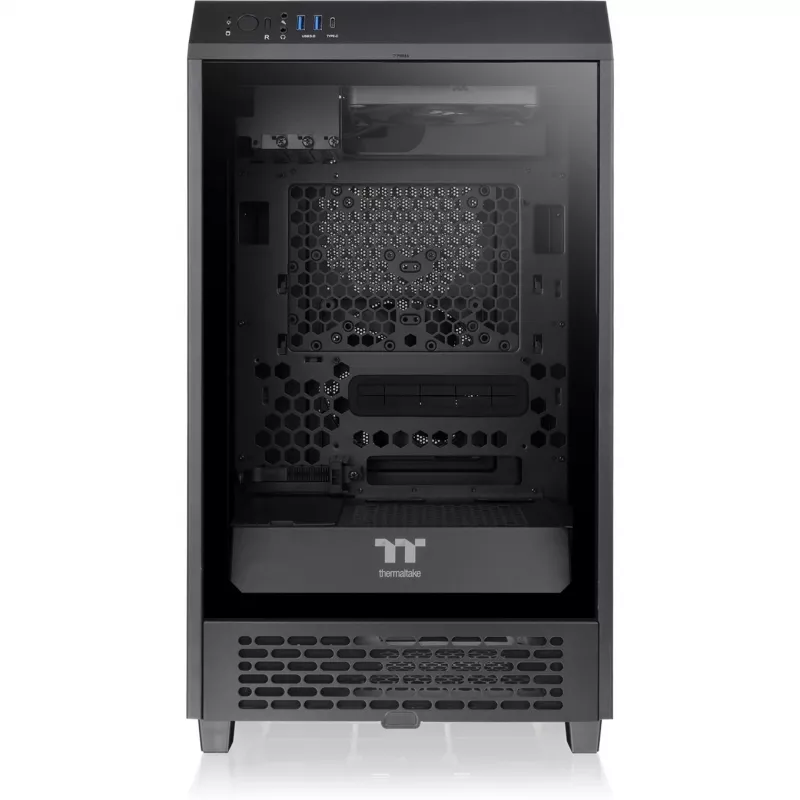 Thermaltake The Tower 200 Mini bokštas juodas, grūdintas stiklas