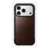 Nomad Rugged Leather Case dėklas iPhone 17 Pro, 6,3 colio (16 cm), rudas, oda/TPU/aliuminis
