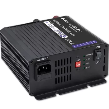 Qoltec Smart Monolith baterijų krautuvas, skirtas LiFePO4 AGM GEL SLA akumuliatoriams | 10A | 12V