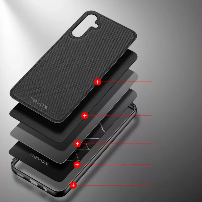 StyleShell NYLO, Telefono Dėklas Juodas, Samsung Galaxy A15 5G / A15 4G