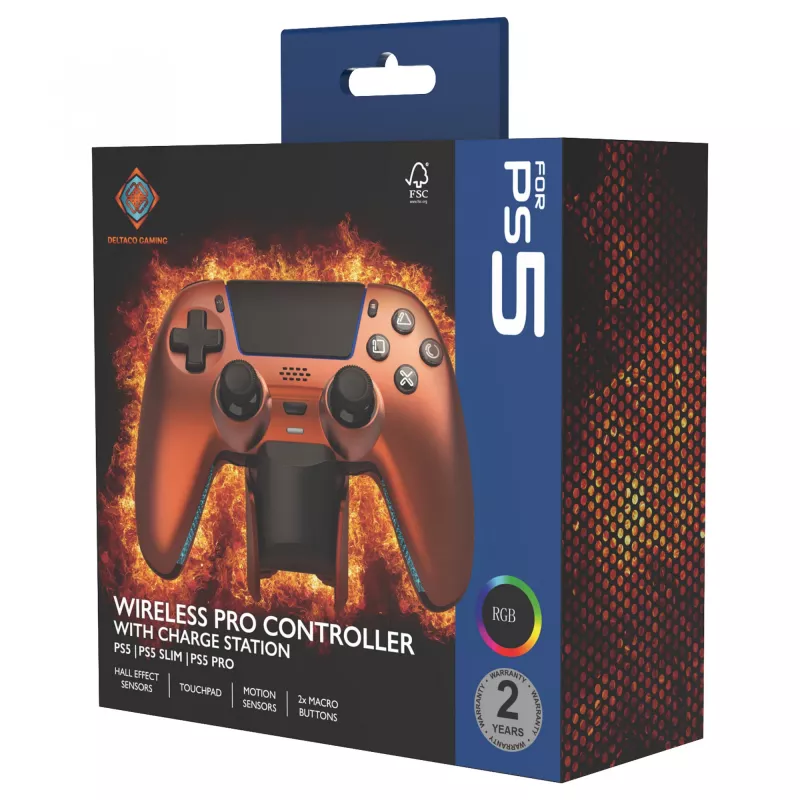 Deltaco Gaming GAM-199-ORANGECOPPER valdiklis PlayStation 5, PC, Android, iOS