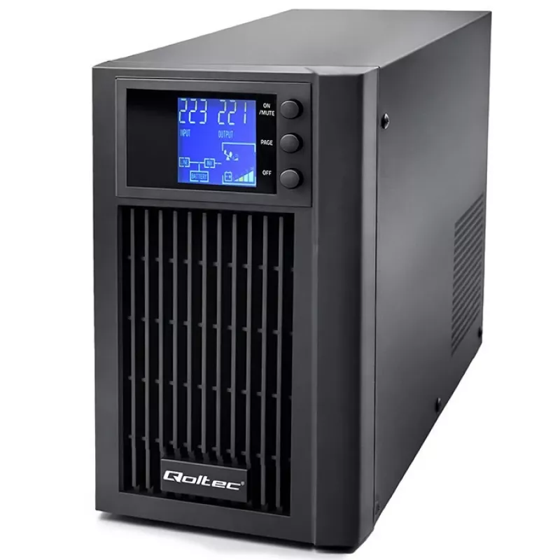 UPS QOLTEC Pure Sine Wave 2kVA 1600W su AVR ir LCD ekranu