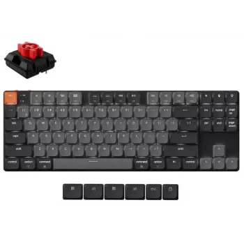 Mechaninė klaviatūra Keychron K1 80% QWERTY anglų, USB + Bluetooth, LED foninis apšvietimas, Pilka
