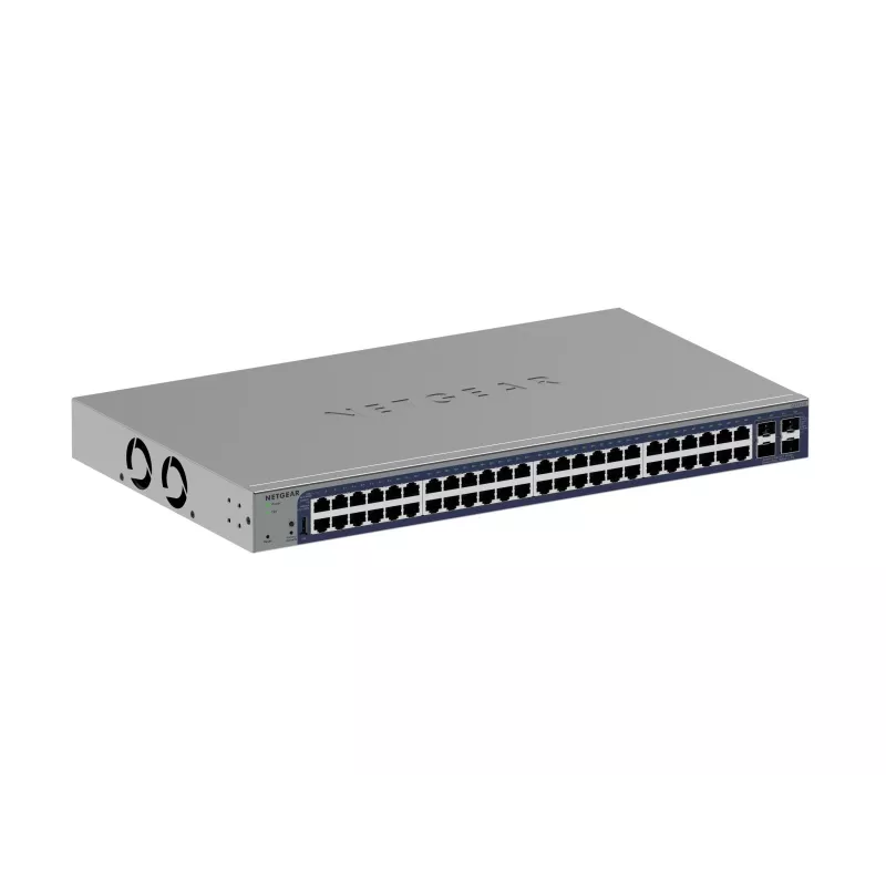 Valdomas Gigabit Ethernet jungiklis Netgear GS752TX, 48x RJ-45 10/100/1000, 10G palaikymas, 1U stovas, pilka