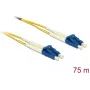 DELOCK InfiniBand / šviesolaidinis kabelis 75 m OS2 2x LC į 2x LC, 9 µm, geltona/mėlyna