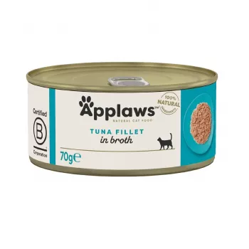 APPLAWS Tunė filė su sultiniu - šlapias ėdalas katėms - 70g