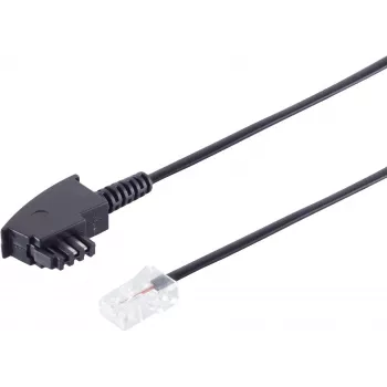 Telefoninis jungiamasis kabelis ShiverPeaks 70002-0.5 — TAE-F kištukas į RJ45 kištuką, 0,5 m