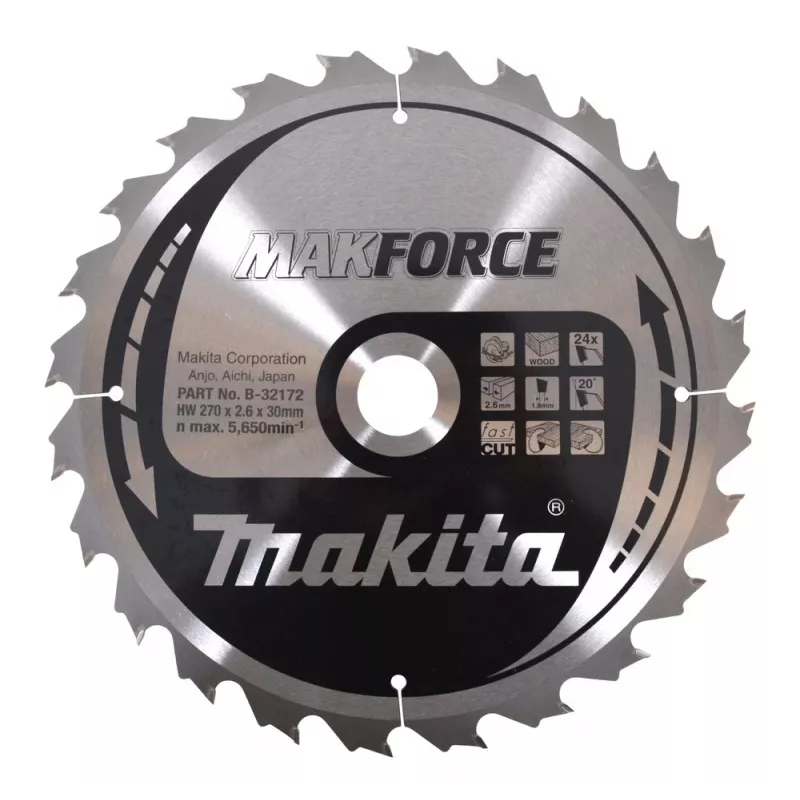 Makita MAKFORCE B-32172 diskas diskiniam pjūklui, medienai, 270x30x24z