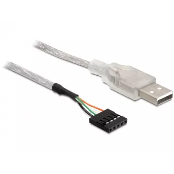 USB 2.0-A kištukas į vidinę šukų jungtį kabelis DeLOCK 83078 Sidabrinis