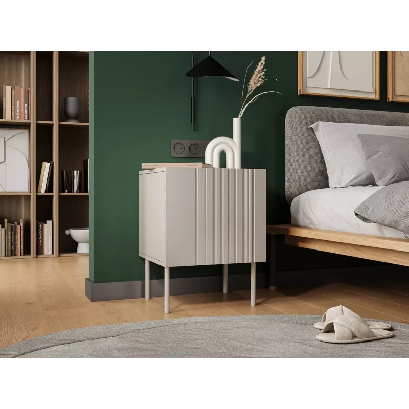 Naktinis staliukas Cama Meble ISLA 44,5x40x59 cm kashmyro matinis, MDF ir medžio drožlių plokštė, 2 vnt. komplektas