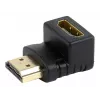 HDMI adapteris GEMBIRD A-HDMI90-FML, HDMI į HDMI, 90° kampinis, juodas