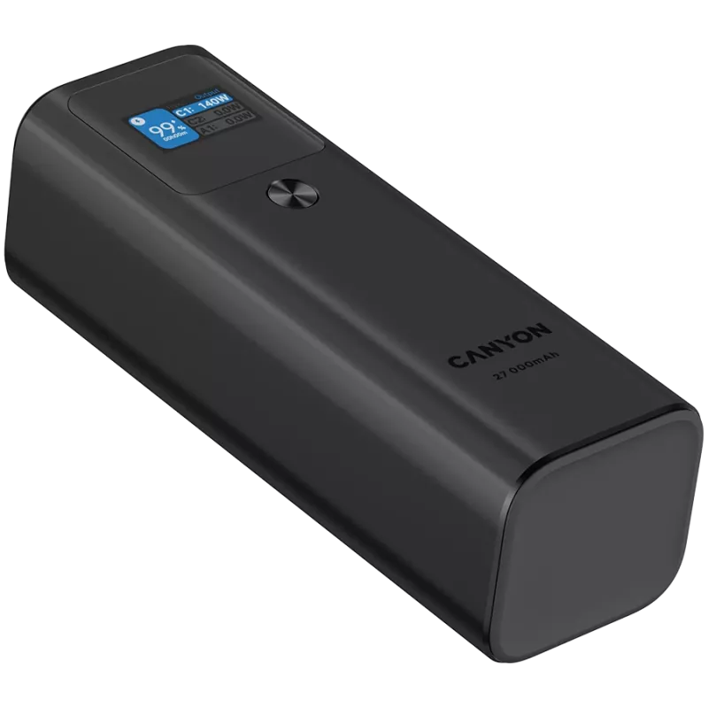 Canyon PB-2010 - Powerbank - Li-Pol - 27 000 mAh - Skaitmeninis ekranas - 2xUSB-C + 1xUSB-A - 140W