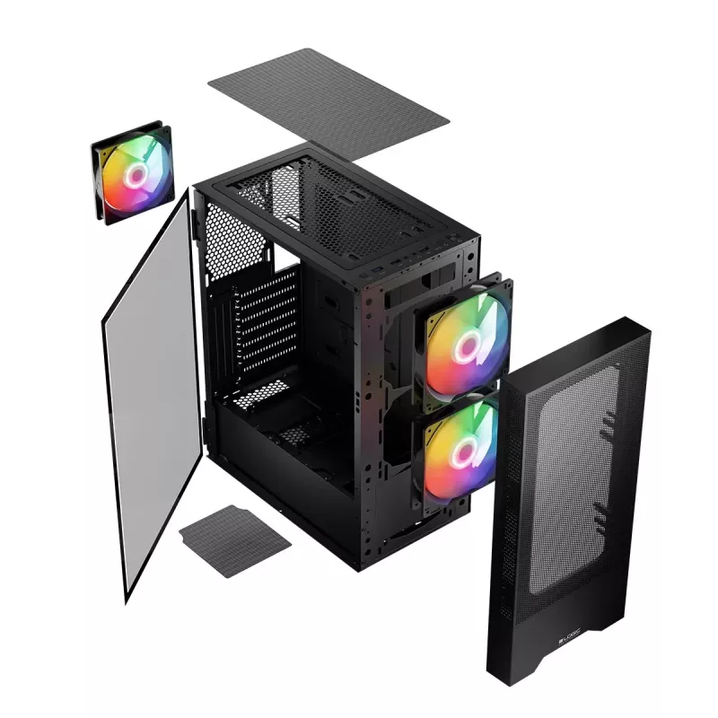 Logic Concept ARYA ARGB Midi Tower Korpusas Juodas su USB 3.0