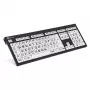 Logickeyboard XL Print Universal USB QWERTZ German klaviatūra, juoda-balta