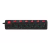 Prailginimo laidas LogiLink LPS233 1,5 m 6 AC lizdų vidaus juodas