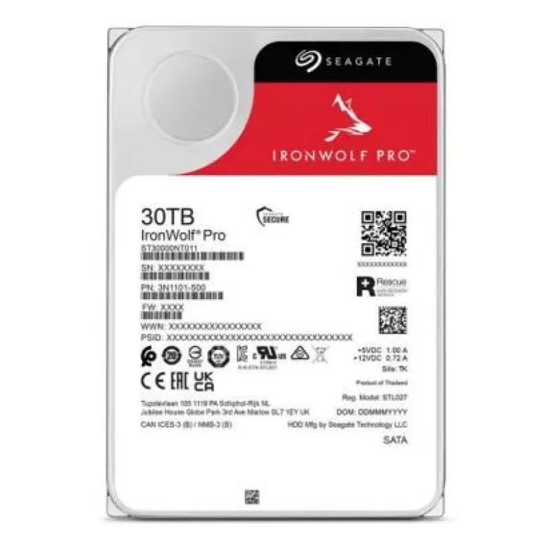 Seagate IronWolf Pro ST30000NT011 vidinis kietasis diskas 30 TB 7200 RPM 512 MB 3,5 colio Serial ATA III