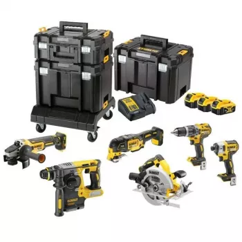 DeWalt DCK685P3T 18V belaidis kombinuotas įrankių rinkinys – 3×5.0 Ah akumuliatoriai, DCH273 plaktukas, kampinis šlifuoklis, dėklas