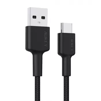 USB-C į USB-A laidas Aukey CB-CA2, nailoninis pintas, Quick Charge 3A, 1 m