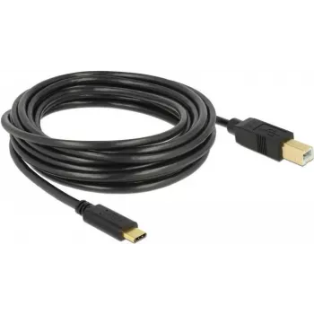 USB laidas DeLOCK 83667 USB 2.0 4 m USB C USB B Juodas