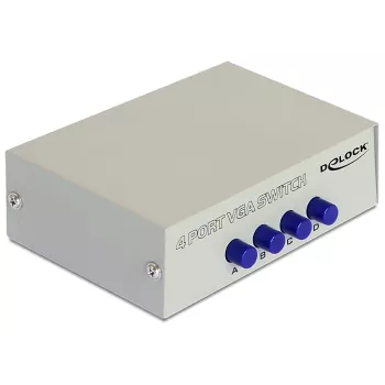DeLock Switch VGA 4 prievadų rankinis dvipusis - ekrano jungiklis - 4 x VGA - stalinis (87635)