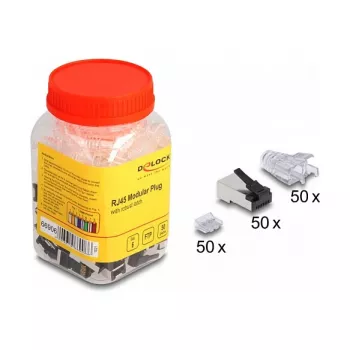 DeLOCK RJ45 modulinis kištukas Cat.6 50 vnt. rinkinys su tvirtu fiksatoriumi