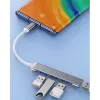 USB šakotuvas VAKOSS TC-4125X — 1× USB 3.0 Type-A, 3× USB 2.0 Type-A, sąsaja: USB Type-C, sidabrinis