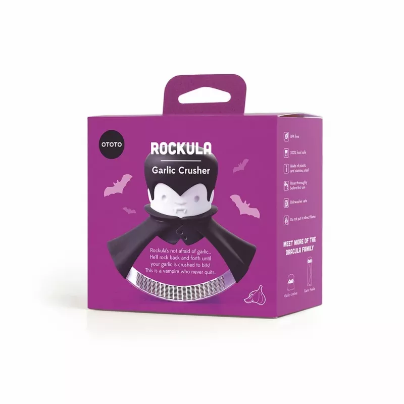 Stalinis česnako presas Ototo Design Rockula plastikas nerūdijantis plienas juodas baltas