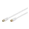 Wentronic Goobay anteninis jungiamasis kabelis, 100% ekranuotas, auksuotas, baltas, 2,5 m - Coax kištukas Koax lizdas (67283)