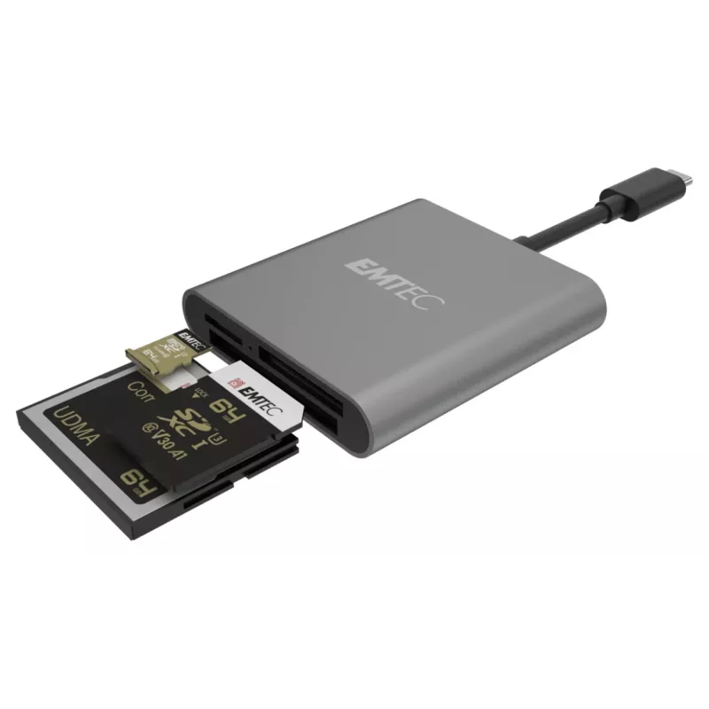 Kortelių skaitytuvas Emtec ECCAREADT610C USB 3.1 pilka