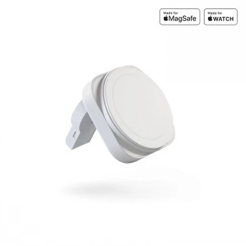 ZENS 2 viename „MagSafe“ ir „Watch“ kelioninis įkroviklis baltas