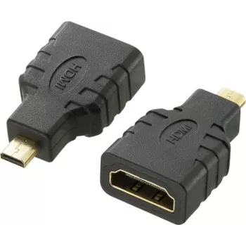SpeaKa Professional HDMI adapteris [1x HDMI kištukas D Micro - 1x HDMI lizdas] Juodas, paauksuoti kontaktai, garso grįžtamasis kanalas (SP-7870184)