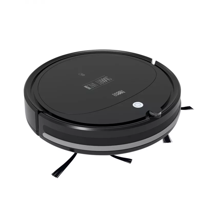 Robotas dulkių siurblys TEESA Smart VAC 2 – apvalus, juodas, 1000 Pa, 9,6 V/2000 mAh Li, 0,2 l, Wi-Fi, automatinis grįžimas