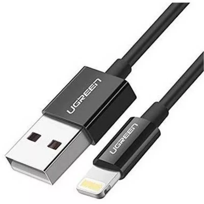 Ugreen 80822 US155 mobiliojo telefono kabelis juodas 1 m USB A Lightning