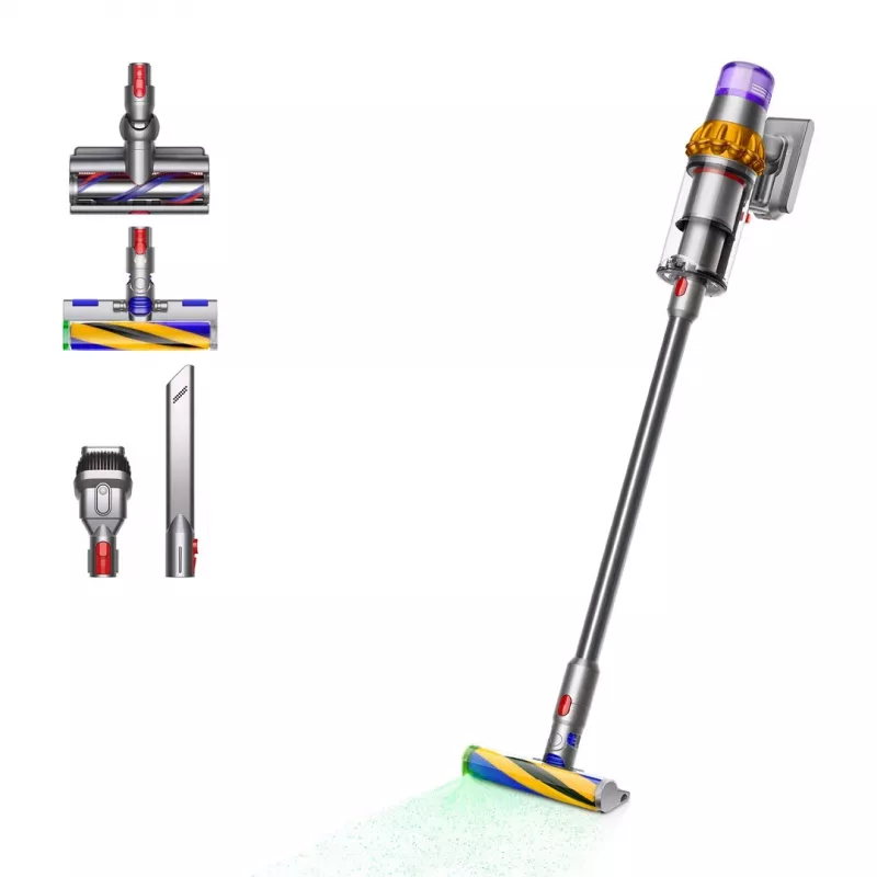 Belaidis dulkių siurblys Dyson V15 Detect Absolute, nikelio/gelsvos spalvos, 446986-01